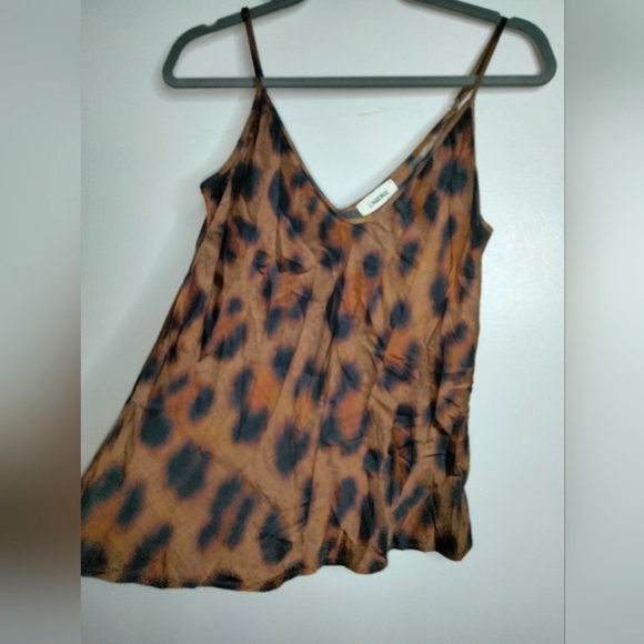 L'agence (Sz S) Multicolor Animal Pattern Viscose Blend Spaghetti Strap Camisole